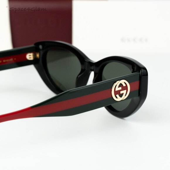 Gucci Women Sunglasses Black Red Grey Cat Eye GG1862S 001 NEW AUTHENTIC - Picture 5 of 10